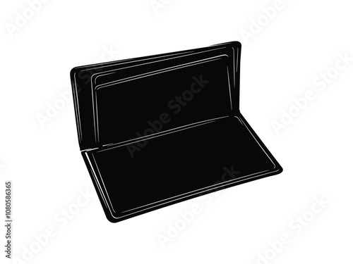 Black Open Wallet Silhouette - Ideal for Black Friday and Seasonal Designs
