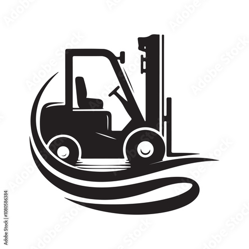 Forklift Silhouette Vector Illustrations – Essential for Industrial Designs