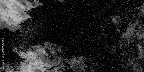 Abstract Black grey Sky with White cumulus clouds smoky illustration. Black brush background vector texture design. Grey and black watercolor smoke art texture background. vintage grunge texture art.
