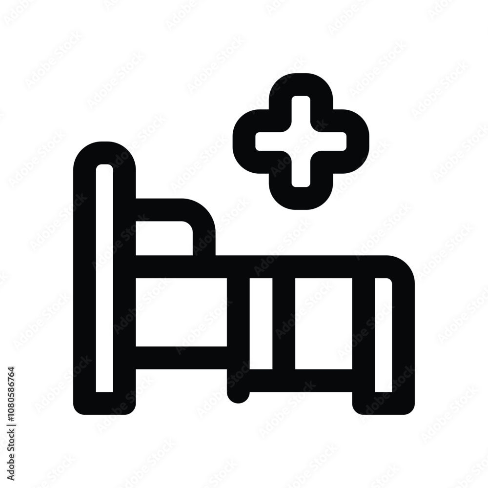 bed icon. vector line icon for your website, mobile, presentation, and logo design. bed icon. vector line icon for your website, mobile, presentation, and logo design.