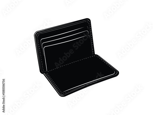 Black Open Wallet Silhouette - Ideal for Black Friday and Seasonal Designs
