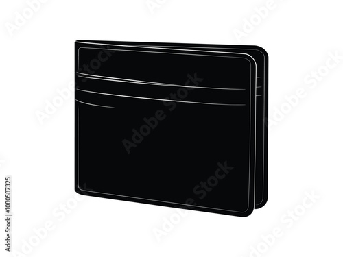 Black Open Wallet Silhouette - Ideal for Black Friday and Seasonal Designs
