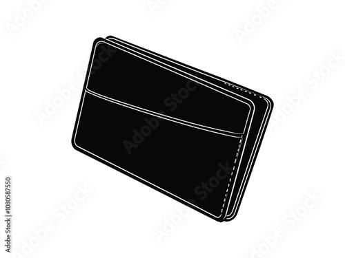 Black Open Wallet Silhouette - Ideal for Black Friday and Seasonal Designs
