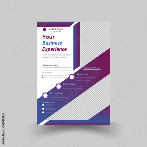 A simple Corporate business flyer template design for company with green and white color natural shape of A4 size
