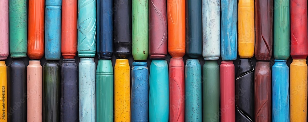 Colorful array of pen cases arranged neatly, showcasing vibrant shades and patterns for creative inspiration. Colorful array of pen cases arranged neatly, showcasing vibrant shades and patterns for creative inspiration.