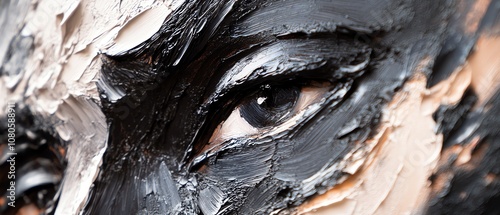 Illustrate a photorealistic oil paint stroke up close, emphasizing texture and depth Focus on the brushstrokes richness and variation to create a compelling visual impact
