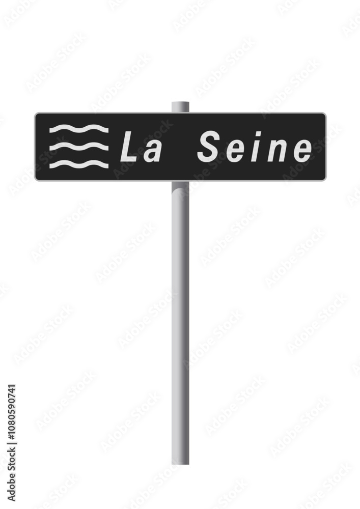 Panneau noir de La Seine en vectoriel Panneau noir de La Seine en vectoriel