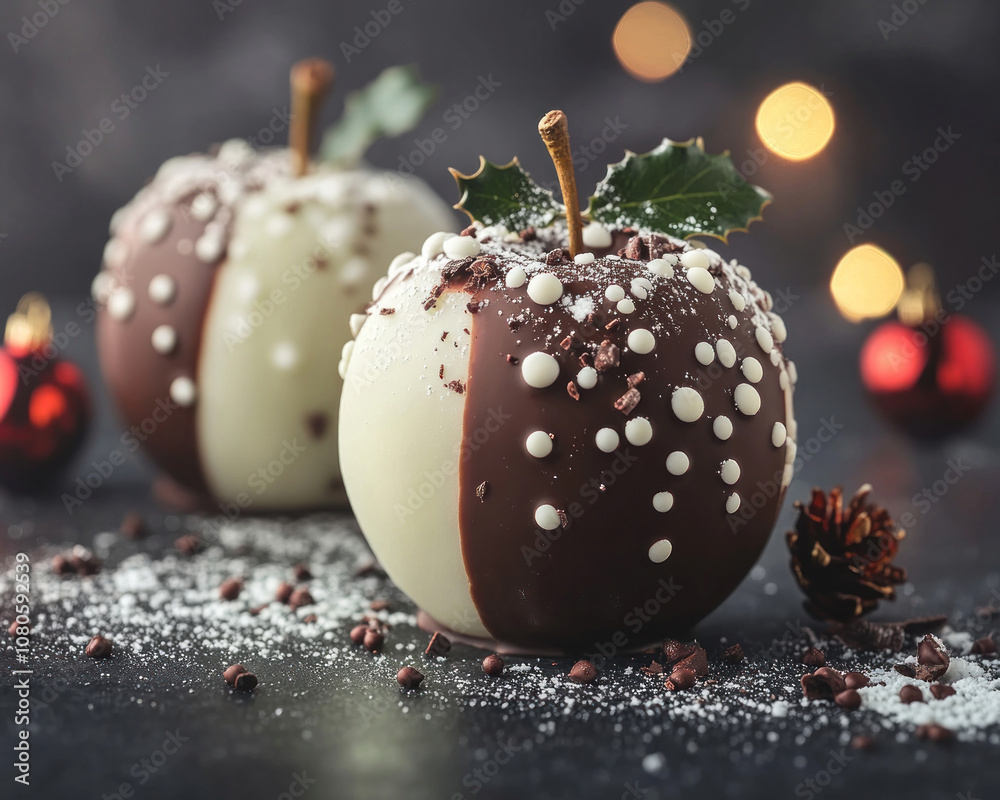 Obraz premium two apples chocolate