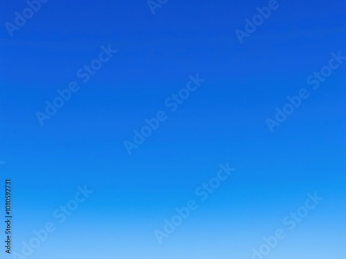 Vast blue expanse of the sky with an empty horizon, empty, sky