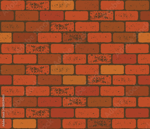 Texture of a retro brick wall in reddish shades, suitable for creating vintage interiors, backgrounds and rustic stylizations