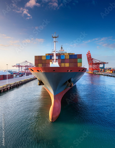 container ship in port