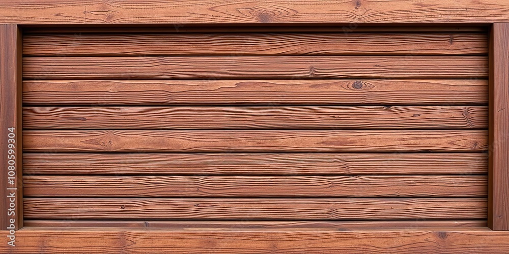 Fototapeta premium Smoked cedar wood slats on a wooden frame background, warm atmosphere, rustic aesthetic, cozy interior