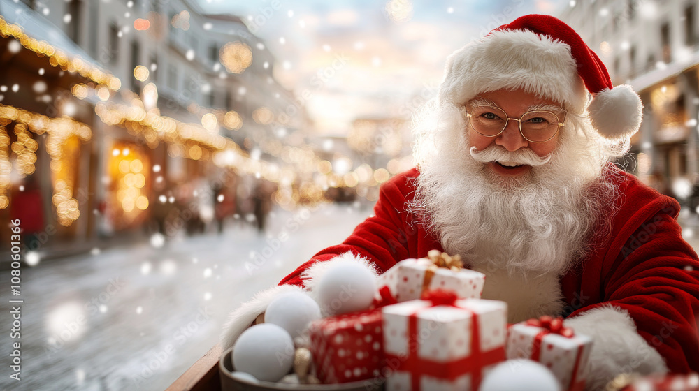 Santa Claus Christmas Cheer: A jolly Santa Claus beams with Christmas cheer, surrounded by presents and snow, capturing the magic of the holiday season. Santa Claus Christmas Cheer: A jolly Santa Claus beams with Christmas cheer, surrounded by presents and snow, capturing the magic of the holiday season.
