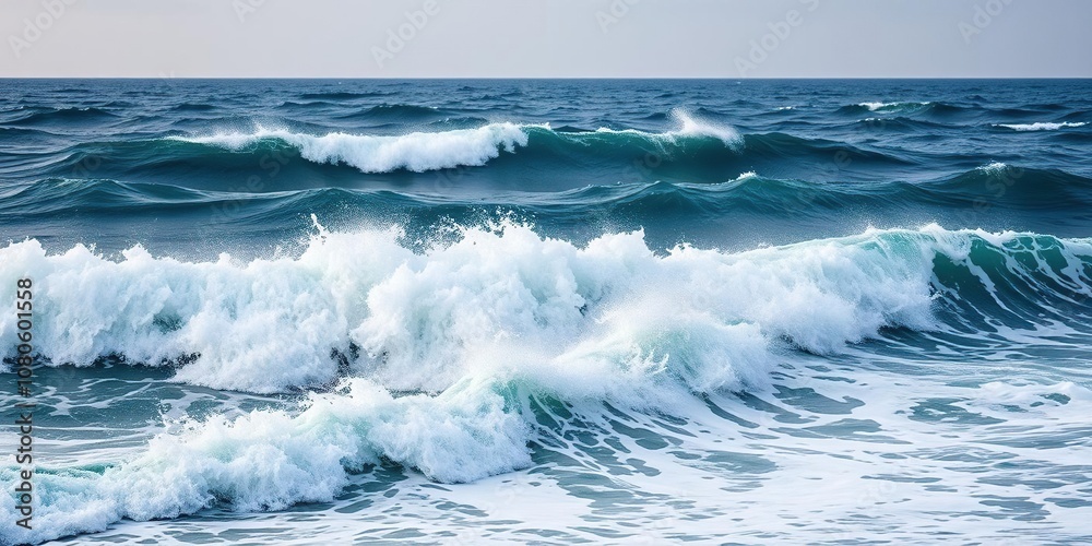 Majestic ocean waves crashing against the shore in a dramatic setting, turbulent water, powerful motion, rocky coastline Majestic ocean waves crashing against the shore in a dramatic setting, turbulent water, powerful motion, rocky coastline