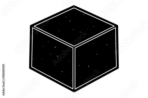 cube icon silhouette.