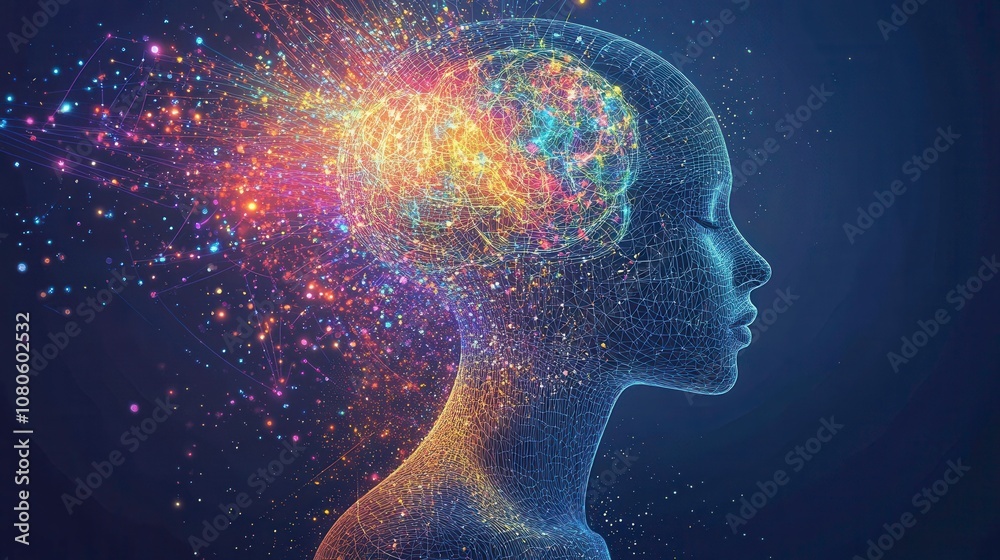 Abstract representation of a thinking mind. Abstract representation of a thinking mind.