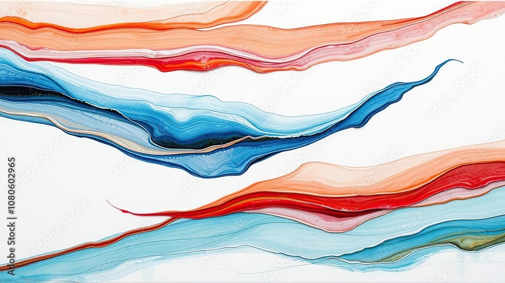 Layers of oil paint applied in fluid motions to create a captivating visual narrative on a pure white surface, oil paint, artistic movement Layers of oil paint applied in fluid motions to create a captivating visual narrative on a pure white surface, oil paint, artistic movement