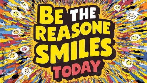 Be the Reason Someone Smiles Today Illustartion,Typography,Banner,Poster T-shirt Design Motivational Quote