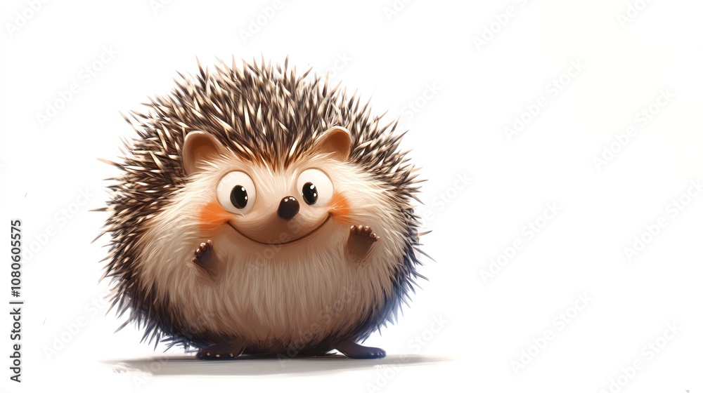 a 2D cartoon illustration of a hedgehog rolling into a ball, spiky and cute, white background--ar 16:9 a 2D cartoon illustration of a hedgehog rolling into a ball, spiky and cute, white background--ar 16:9