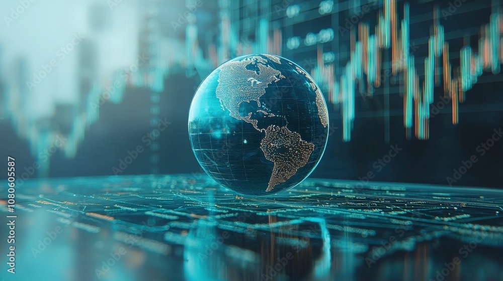 The world globe is placed on a digital map featuring a technical data overlay, capturing the essence of geographic detail, data integration, and tech innovation. The world globe is placed on a digital map featuring a technical data overlay, capturing the essence of geographic detail, data integration, and tech innovation.