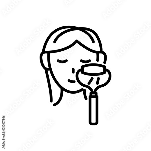 face roller icon vector, line style icon