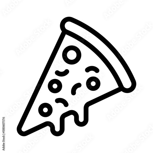 pizza slice line icon