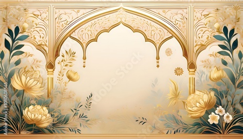 Wallpaper Mural A luxurious wedding invitation card inspired by a Mughal garden  Torontodigital.ca