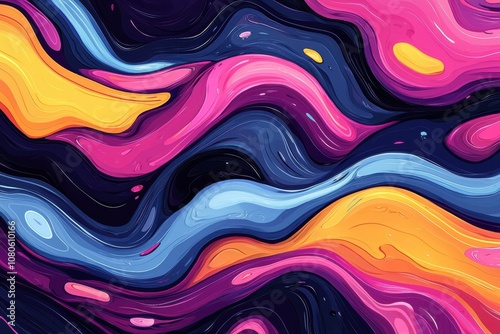 Vibrant abstract waves of color creating a dynamic visual flow, perfect for backgrounds, designs, or creative projects.
