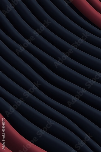 Abstract wave pattern featuring dark tones with hints of red, creating a visually striking design suitable for backgrounds and modern art.