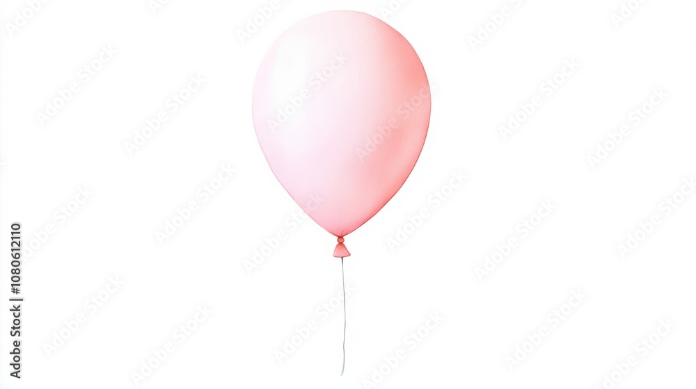 A single pink balloon floating against a clean white background, perfect for festive events, celebrations, and birthday decorations. A single pink balloon floating against a clean white background, perfect for festive events, celebrations, and birthday decorations.