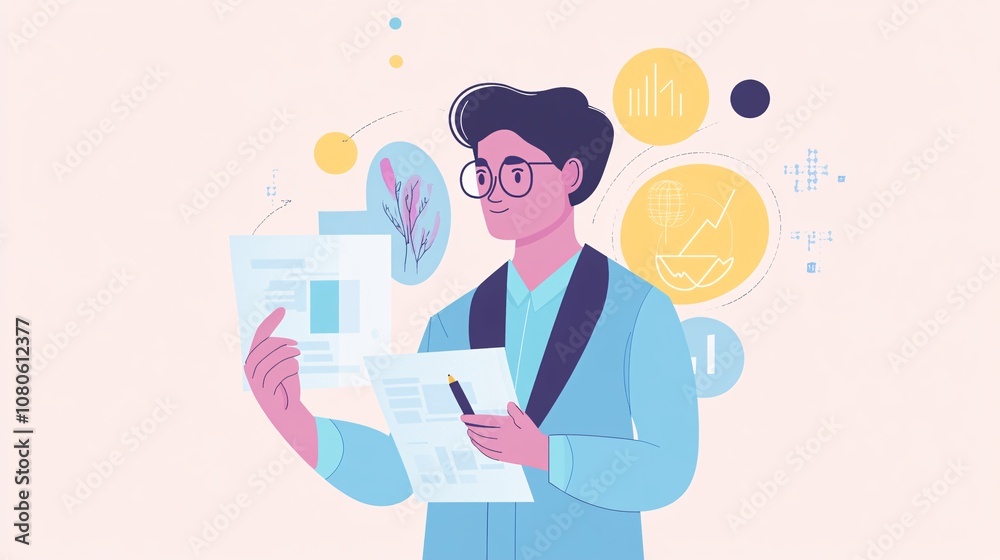 Businessman analyzing financial reports and business growth strategies with modern technology Businessman analyzing financial reports and business growth strategies with modern technology