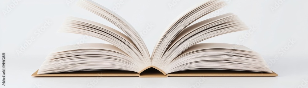 An open book with blank pages, capturing the essence of creativity, imagination, and the potential for storytelling in a minimalist style. An open book with blank pages, capturing the essence of creativity, imagination, and the potential for storytelling in a minimalist style.