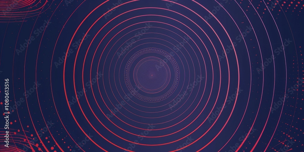Abstract digital artwork featuring red concentric circles on a blue background, creating a modern and futuristic design. Abstract digital artwork featuring red concentric circles on a blue background, creating a modern and futuristic design.