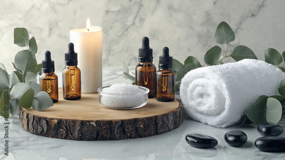 Wellness and spa ingredients promoting relaxation and a healthy lifestyle Wellness and spa ingredients promoting relaxation and a healthy lifestyle