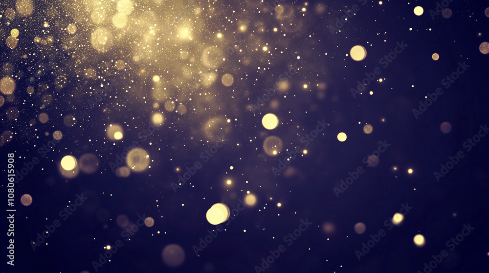 Abstract, dark and mysterious background with shimmering golden bokeh lights and floating particles. Perfect for creating elegant and luxurious designs. Abstract, dark and mysterious background with shimmering golden bokeh lights and floating particles. Perfect for creating elegant and luxurious designs.