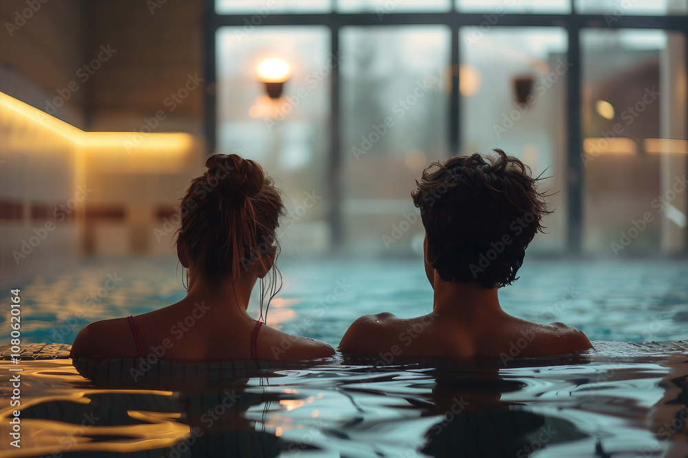 AI generated photo of couple enjoy spa and relax together on vacation holiday or retreat for bonding honeymoon AI generated photo of couple enjoy spa and relax together on vacation holiday or retreat for bonding honeymoon