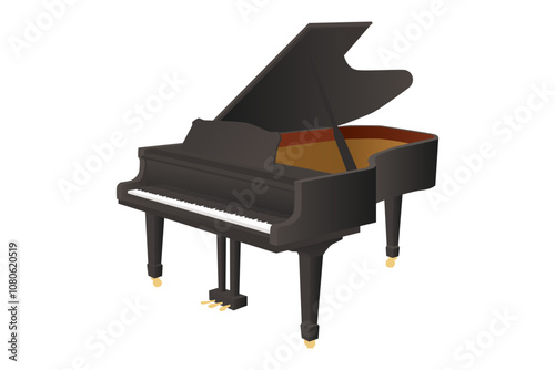 Realistic piano illustration