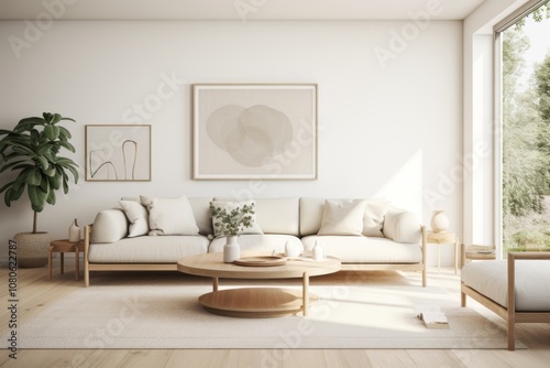 Interior of a Scandinavian design living room