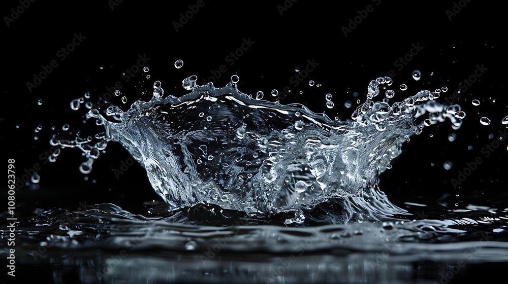 A close-up of water splashing, capturing dynamic movement and clarity. A close-up of water splashing, capturing dynamic movement and clarity.