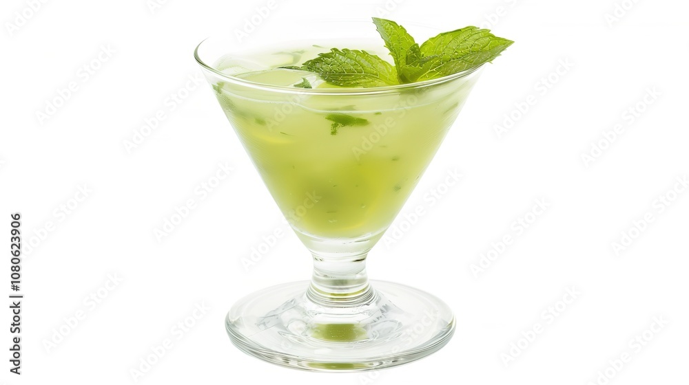 A Refreshing Mojito Cocktail Drink Standing Alone on a Crisp White Background. A Tantalizing and Invigorating Beverage in a Simple Setting. A Refreshing Mojito Cocktail Drink Standing Alone on a Crisp White Background. A Tantalizing and Invigorating Beverage in a Simple Setting.