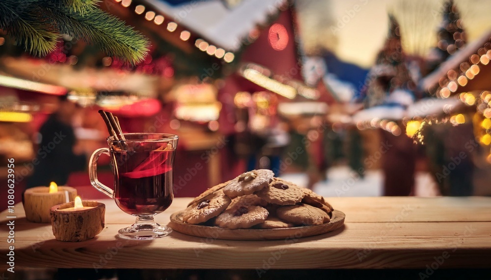 Cozy Christmas Market Scene with Mulled Wine, Spiced Cookies, and Warm Festive Lights – Capturing the Essence of Holiday Cheer and Winter Tradition Cozy Christmas Market Scene with Mulled Wine, Spiced Cookies, and Warm Festive Lights – Capturing the Essence of Holiday Cheer and Winter Tradition