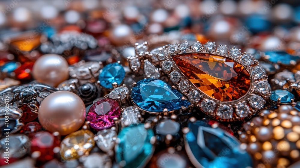 A myriad of colorful gemstones and lustrous pearls create a dazzling spectacle, showcasing a blend of vibrant hues, luxurious elegance, and radiant brilliance. A myriad of colorful gemstones and lustrous pearls create a dazzling spectacle, showcasing a blend of vibrant hues, luxurious elegance, and radiant brilliance.