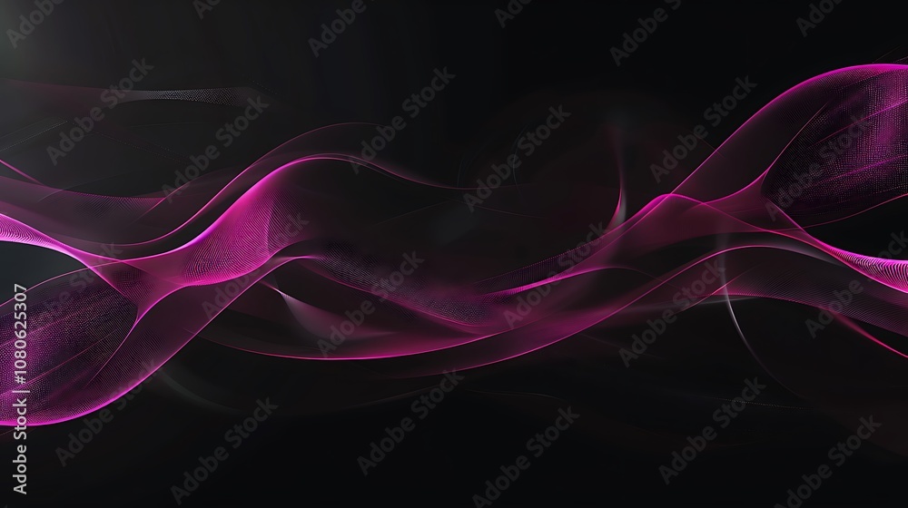 A flowing abstract design featuring pink waves on a dark background, ideal for digital art or graphic projects. A flowing abstract design featuring pink waves on a dark background, ideal for digital art or graphic projects.
