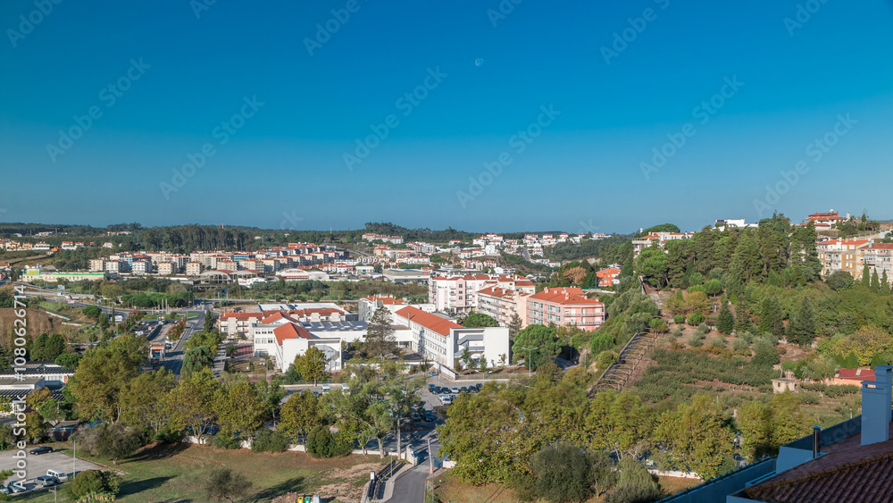 Obraz premium Beautiful cityscape view of Leiria town early morning, Portugal