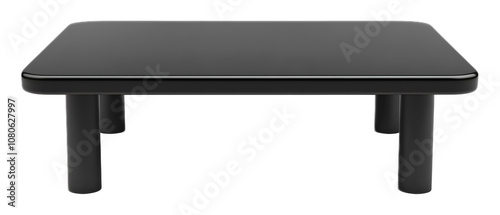 Plastic black table on a transparent background. isolated background.