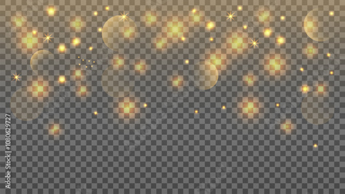 gold light and glitter texture glowing bokeh vector