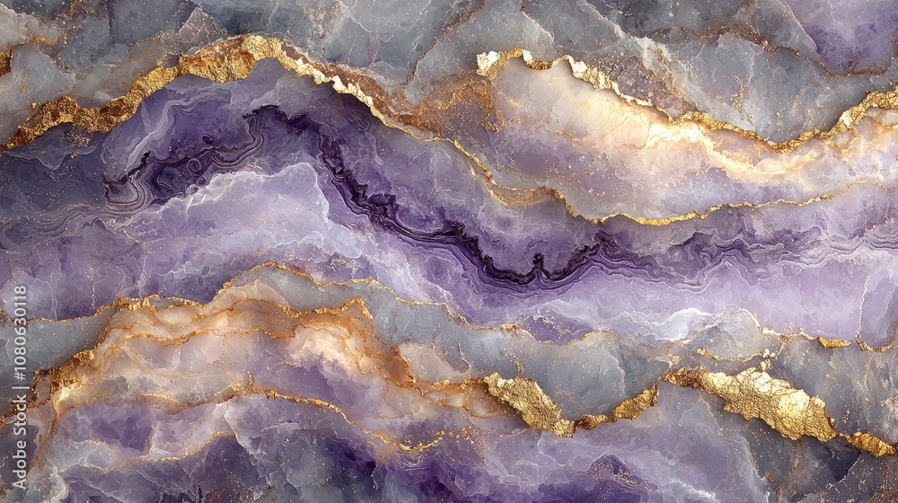 A stunning close-up of purple and gold agate stone with intricate patterns and textures. A stunning close-up of purple and gold agate stone with intricate patterns and textures.