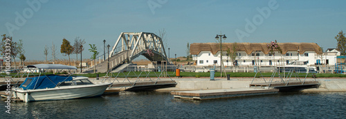 Part of new port of Jurilovca in springtime, Romania photo