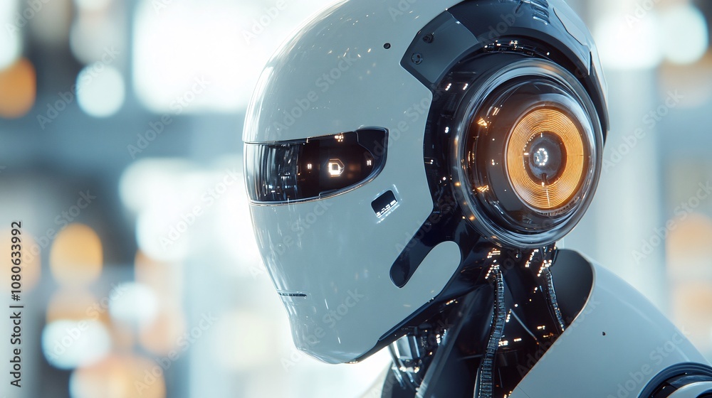 Futuristic robot showing artificial intelligence technology Futuristic robot showing artificial intelligence technology