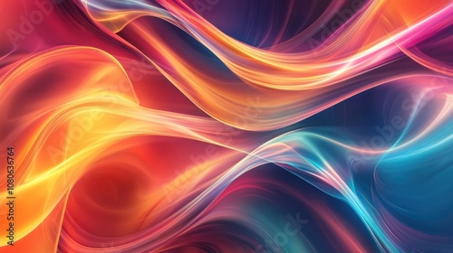 Wallpaper Mural Abstract Flowing Lines in Vibrant Colors Torontodigital.ca
